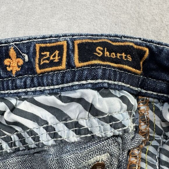 Rock Revival Women’s Size 24 Y2K Arlia Jean Shorts Distressed Vintage Style - Picture 3 of 16